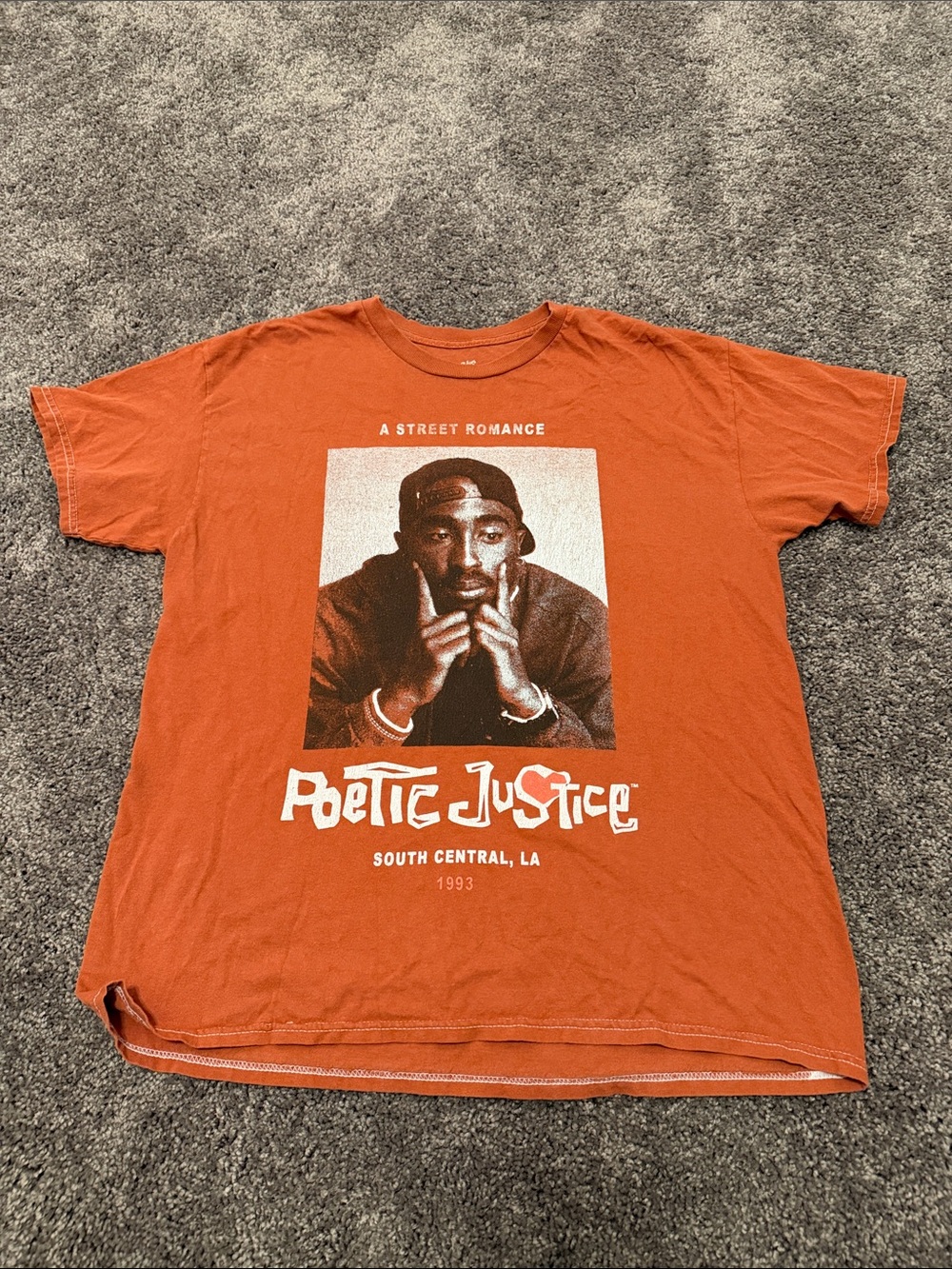 Poetic Justice Orange Graphic Tee - Women Short Sleeve